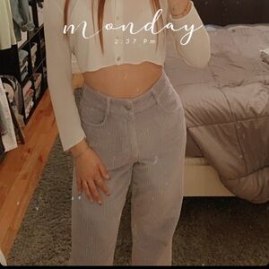 Zara purple corduroy cropped trousers